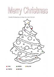 English Worksheet: CHRISTMAS TREE