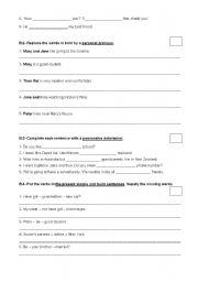 English worksheet: written test - page 3