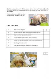 English Worksheet: Cat trouble