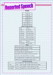 English Worksheet: Reported Speech  