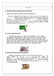 English worksheet: Review