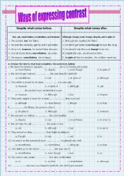 English Worksheet: Ways of expressing contrast