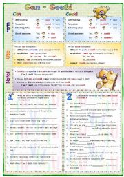 English Worksheet: Can - Could (1)