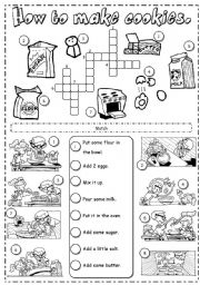 English Worksheet: How to make cookies