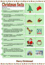 English Worksheet: Christmas facts