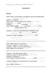 English Worksheet: Ordering Food - Especially designed for Chinese ESL students