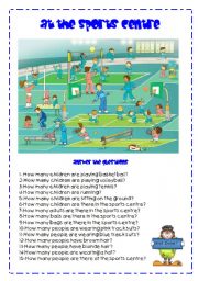 English Worksheet: At the Sports Centre