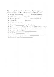 English worksheet: Movie vocabulary