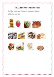 English worksheet: Healthy or Unhealthy?