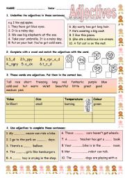 English Worksheet: ADJECTIVES