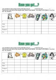 English Worksheet: battleship with have you got?