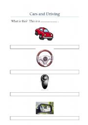 English worksheet: Cars and Driving