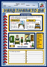 English Worksheet: VERB THERE TO BE - INTERROGATIVE