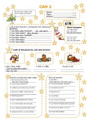 English Worksheet: CAN 2