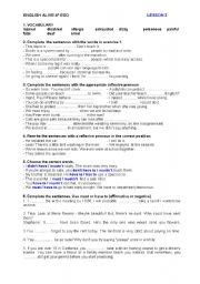 English Worksheet: ENGLISH ALIVE 4 ESO - PRACTICE TEST - UNIT 3