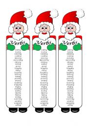 Silly Santa Verb Bookmarks 