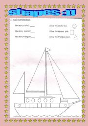 English Worksheet: shapes &colours