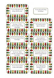 English Worksheet: Christmas Conversation Cards 4 of  5