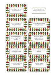 English Worksheet: Christmas Conversation Cards 5 of  5