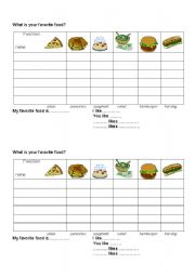 English Worksheet: Waht is your favorite food?