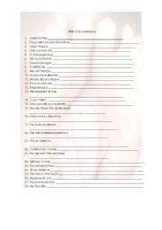 English worksheet: Sentence Completion