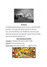 English Worksheet: Wishbone Tradition