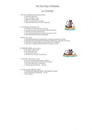 English worksheet: The Pied Piper of Hamelin - Activities