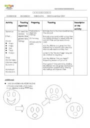English Worksheet: Feelings lesson plan