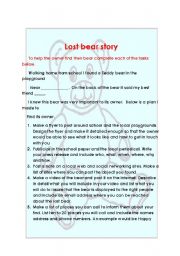 English worksheet: Lost bear adventure. Help Him get home.