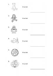 English Worksheet: Toys : A or An 