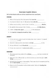 English worksheet: Business English Idioms