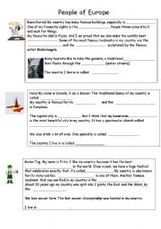 English Worksheet: Visting Europe - Learn about 5 European countries