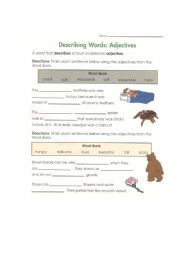 English worksheet: Adjectives