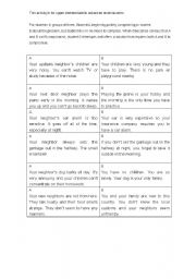 English Worksheet: Bad Neighbor Mediation Role Play