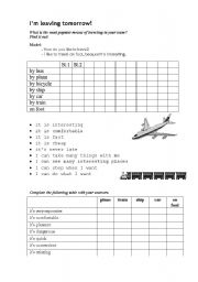 English worksheet: travelling
