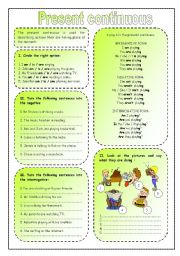 English Worksheet: present continuous