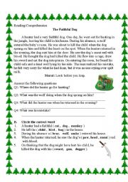 English Worksheet: the faithful dog