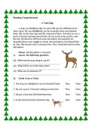 English Worksheet: The Vain Satg