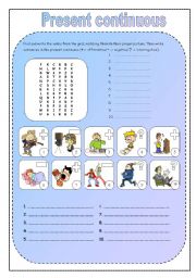 English Worksheet: present continuous