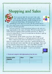English Worksheet: Shopping and sales