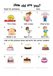 How old are you? - Interactive worksheet  Learning english for kids,  English activities for kids, Kids learning activities