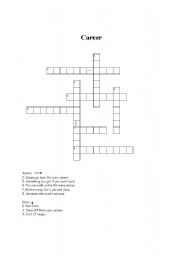 English worksheet: Career Crossword Puzzle