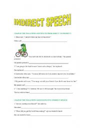 English worksheet: indirect/reported  speech (2pages)