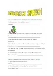 English Worksheet: indirect/reported  speech (2pages)