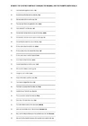 English Worksheet: REWRITE EXERCISES for various grammar structures