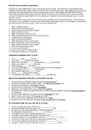 English Worksheet: Reading Exercises