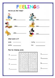 English Worksheet: Feelings