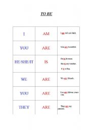 English worksheet:  VERB TO BE