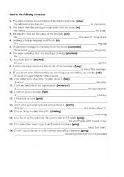 English Worksheet: gerund-infinitive rewrite exercise