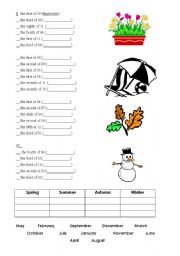 English worksheet: Learn the seasons!